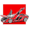 Pikkukuva 1 / 4: [Punainen] Lamborghini Lightning 0837 Metalliurheiluautomalli äänellä ja valolla pojille - WELLNGS