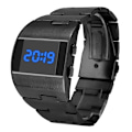 Miniatyrbillede 2 af 4: 2024 Fashion Led Digital Ur Mænd Nilitary Sports Ure Sort Rustfrit Stål Stor Håndled Multifunktion Elektroniske Armbåndsure Mænd-WELLNGS black blue