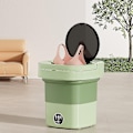 Pikkukuva 4 / 5: 11L Taitettava pesukone linkouskuivaimella, sininen valo sterilointi pyykinpesukone alusvaatteille vauvan vaatteille-WELLNGS Green AU Plug