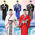 Pikkukuva 4 / 5: Miesten Hanfu Perinteiset Pukuvaatteet - WELLNGS Blackred M 160-165CM