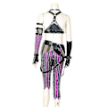 Miniatyrbilde 2 av 4: Crit Loli Jinx Kostyme Loose Cannon Cosplay Antrekk Kvinners Halloween Karneval Kostyme-WELLNGS Without wig L