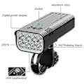 Miniatyrbillede 3 af 5: 30.000 Lumen Cykellys 10.000mah USB Genopladelig Batteri LED Cykellys Forlygte MTB Vandtæt Lommelygte Forlygte - WELLNGS