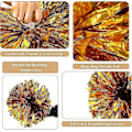 Miniatyrbillede 3 af 5: 12 stk. Cheerleading Pomponer med Fingerhuller Metallisk Folie Cheer Pomponer - WELLNGS Large Red Gold