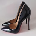 Miniatyrbilde 4 av 5: Røde såle pumps for kvinner - Nye sexy pumps med spiss tå og tynn hæl i svart, 8 cm, 10 cm, 6 cm - Sexy bryllupssko med lav hæl - WELLNGS nude 8cm 41