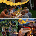 Pikkukuva 6 / 6: Dailyart Lämmin valkoinen 4,8 m 20 LED Jääpuikkovalot, Aurinkokäyttöinen Raindrop Garden