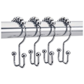 Miniatyrbillede 7 af 8: Bruseforhængskroge Ringe, Rustfrit Dobbelt Glide Metal Brusekroge til
