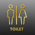 Pikkukuva 1 / 5: 19 x 14 cm Personoitu WC-kyltti WC-kyltit - Normaali - Kulta Unisex