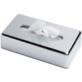 Miniatyrbillede 1 af 5: Rektangulær Kleenex servietholder, flad servietdispenser til badeværelsesbordplader (krom sølv)