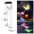 Miniatyrbillede 1 af 6: LED Solcellelampe Farverig Sommerfuglelampe Vandtæt Udendørs Havebelysning