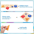 Miniatyrbillede 5 af 5: Pcs Geometrisk Puslespil Bræt Montessori Flere Form Puslespil Knap Træ Puslespil Vo