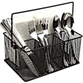 Miniatyrbillede 1 af 5: Opbevaringskurv-arrangør til ikke-service, redskabsholder, gafler, skeer, knive, servietter, 4 rum til ikke-service