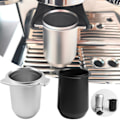 Miniatyrbilde 3 av 5: 54mm To-Øret Kaffedoseringskopp Praktisk Aluminium Barista Espressopulvervelger for Kaffebar (Sølv)