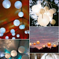 Miniatyrbild 6 av 6: Lihao Papperslykta Lampskärm Bröllopsdekoration Papperslykta Vit (10
