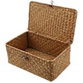 Miniatyrbillede 8 af 8: Flettet kurv Fletkurv med låg Søgræs Vasketøj Rattan Organizer Box til