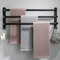 Miniatyrbillede 1 af 5: Vægmonteret håndklædeholder i aluminium - 3 lag - Vandtæt - Sort - 3