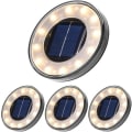 Miniatyrbilde 1 av 6: LED solcelle gulvlampe 4-pakning, 12 LED solcelled utendørsbelysning, vanntett
