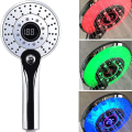 Miniatyrbillede 1 af 5: LED brusehoved, 3 farver LED brusehoved temperaturkontrol håndbruser med digital temperatur