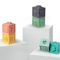 Miniatyrbillede 2 af 5: Sunarrive bløde baby byggeklodser - Motorik legetøj stabelbare terning byggeklodser - Baby spil