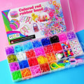 Miniatyrbild 5 av 5: Loom Ribbon Craft Kit, 1600+ färgglada gummiband startkit DIY Craft färgglada bandlåda