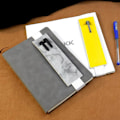 Miniatyrbild 4 av 5: 2-pack pennfodral, pennfodral i läder, elastiskt, grått
