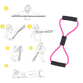 Miniatyrbillede 4 af 5: Modstandsbånd, Yoga Pilates Squat, Muskeltræning Gym Extender Pink