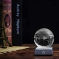 Miniatyrbillede 5 af 8: Solsystem krystalkugle 80mm solsystem med touch switch LED lysbase