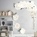 Miniatyrbild 2 av 8: Vita pionväggdekaler Blomväggdekaler för sovrum Vattenfärg