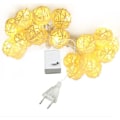 Pikkukuva 2 / 7: Rattan-keijut valot aurinko lämmin valkoinen, 20 LEDS 5M 8Modes ulkokeijut valot