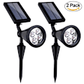 Miniatyrbillede 1 af 8: 2x LED solcelle-spotlights til haven, varmt hvidt landskabsspotlight til haven
