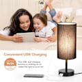 Miniatyrbillede 4 af 5: Senglampe med USB-port - bordlampe med touch-kontrol til