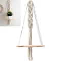 Miniatyrbild 3 av 8: Macrame väggdekoration i trä, boho väggdekoration gobeläng växtkruka