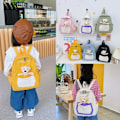 Miniatyrbild 2 av 3: Student skolväska dagis barn ryggsäck pojke och flicka baby förskola söt liten skolväska 2-5 år gammal - svart