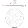 Pikkukuva 4 / 5: Pyöreä suihkupää 30 cm pää Sade Rainshower suihkupää ruostumaton teräs