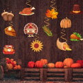 Miniatyrbilde 6 av 6: 24 stk Thanksgiving hengende takhvirvler for oppheng