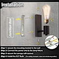 Miniatyrbilde 4 av 6: Industriell innendørs vegglampe Retro Design Vegglampe Justerbar