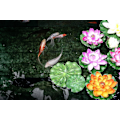 Miniatyrbillede 4 af 8: Lotus blad kunstig flydende skum lotus blad kunstig blad fisk