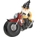 Miniatyrbillede 1 af 5: Havehave kørende motorcykel dværg harpiks håndværk gårdhave statue