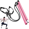 Miniatyrbillede 1 af 8: Pilates Bar Kit med modstandsbånd, multifunktionel bærbar hjemmetræning pink