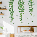 Miniatyrbillede 5 af 6: Hængende Vinstokke Vægklistermærker Evergreen Ivy Blade Vægklistermærker Soveværelse