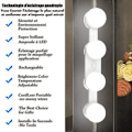 Miniatyrbilde 7 av 8: Sminkebelysning med justerbar lysstyrke, USB/batteri
