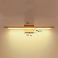 Miniatyrbillede 6 af 6: Træ badeværelsesspejl lampe med afbryder Moderne LED indvendig væglampe