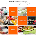 Miniatyrbild 2 av 3: 2 st värmebeständiga ugnshandskar tvättbara kökshandskar för mikrovågsugn hem grill bakning bröd pizza tårta orange-