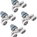 Miniatyrbillede 1 af 5: 4 Pak Dørruller til Brusebad - Holdbare Dobbelte Skydedørs Glas Hjul (23mm)