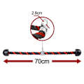 Miniatyrbillede 5 af 8: Nylon triceps reb, rød-sort, 70 cm