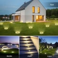 Miniatyrbilde 4 av 6: LED solcelle gulvlampe 4-pakning, 12 LED solcelled utendørsbelysning, vanntett