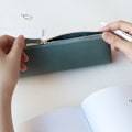 Miniatyrbillede 4 af 5: Makeup taske pen blyant brevpapir taske pung PU læder grøn