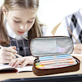 Miniatyrbillede 3 af 5: Stor Kapacitet Blyantsæske Studerende Stationery Kaffe