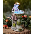 Miniatyrbillede 4 af 5: Havefigurer til haven - solcelledrevet havefigur med lys - stor solcellelampe - havefe