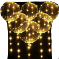 Miniatyrbild 3 av 7: LED-lysande ballonger, varmvita bubblor, transparent helium