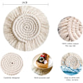 Miniatyrbilde 2 av 5: Coaster Coaster Bomull Flettet Kaffe Øl Kopp Matt med Dusker Boho Borddekorasjon for Bar Restaurant